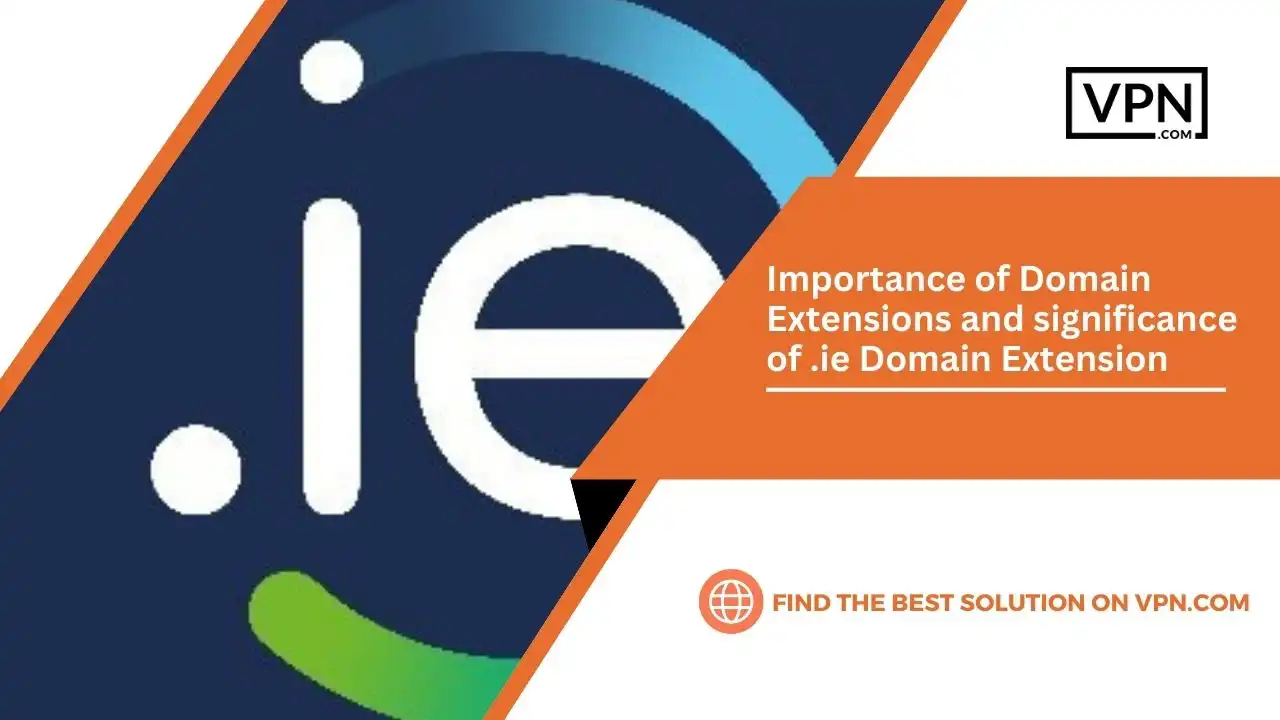 The text in Image show that  Importance of Domain Extensions and significance of .ie Domain Extension
