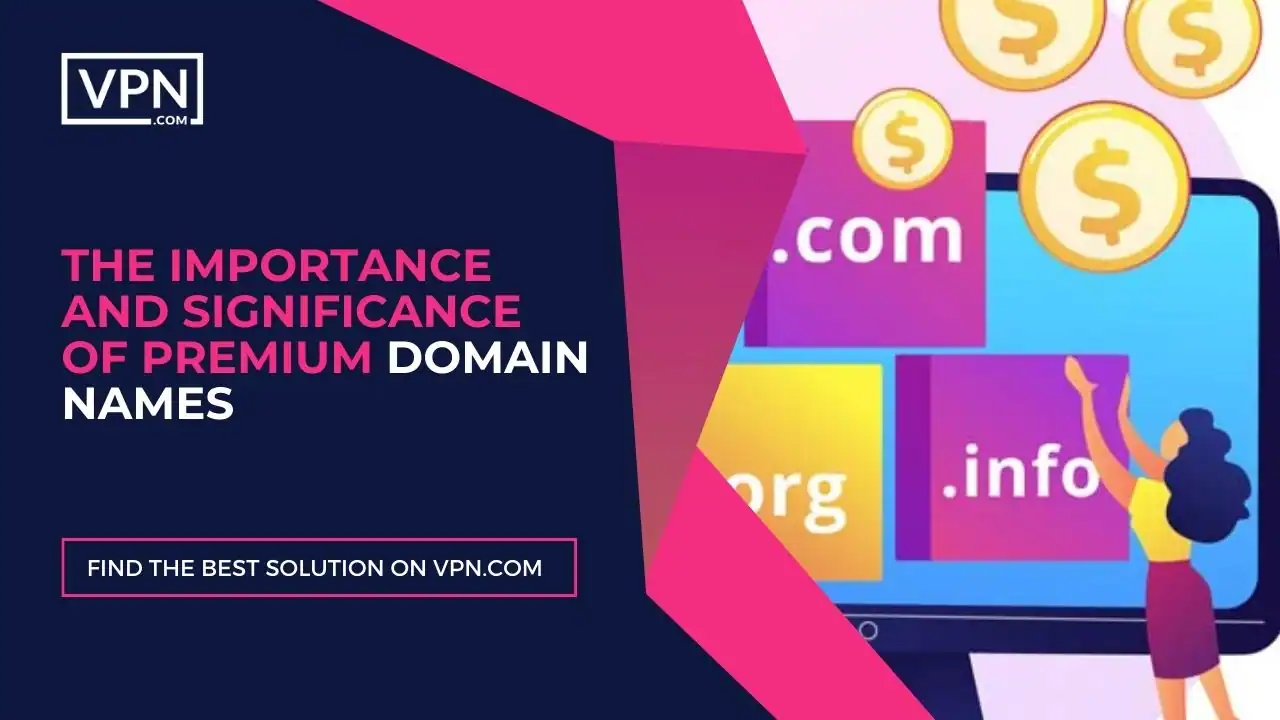 in this image text shows here THE IMPORTANCE AND SIGNIFICANCE OF PREMIUM DOMAIN NAMES