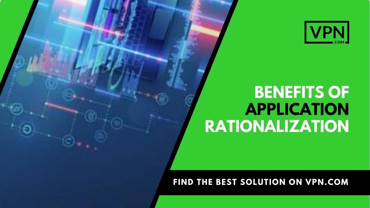 The text in the image says, "Benefits of application rationalization"