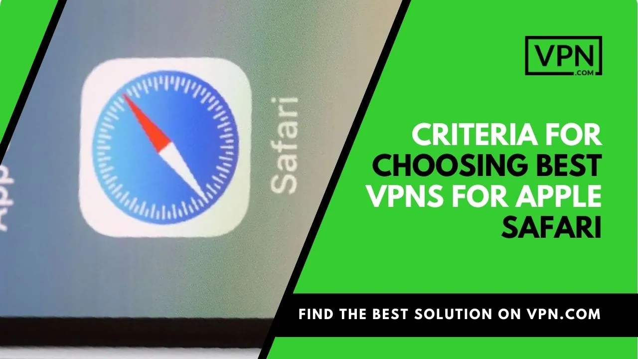 Choosing the best VPN for Safari, it is essential to consider a criteria and the side logo option shows "Apple Safari icon"