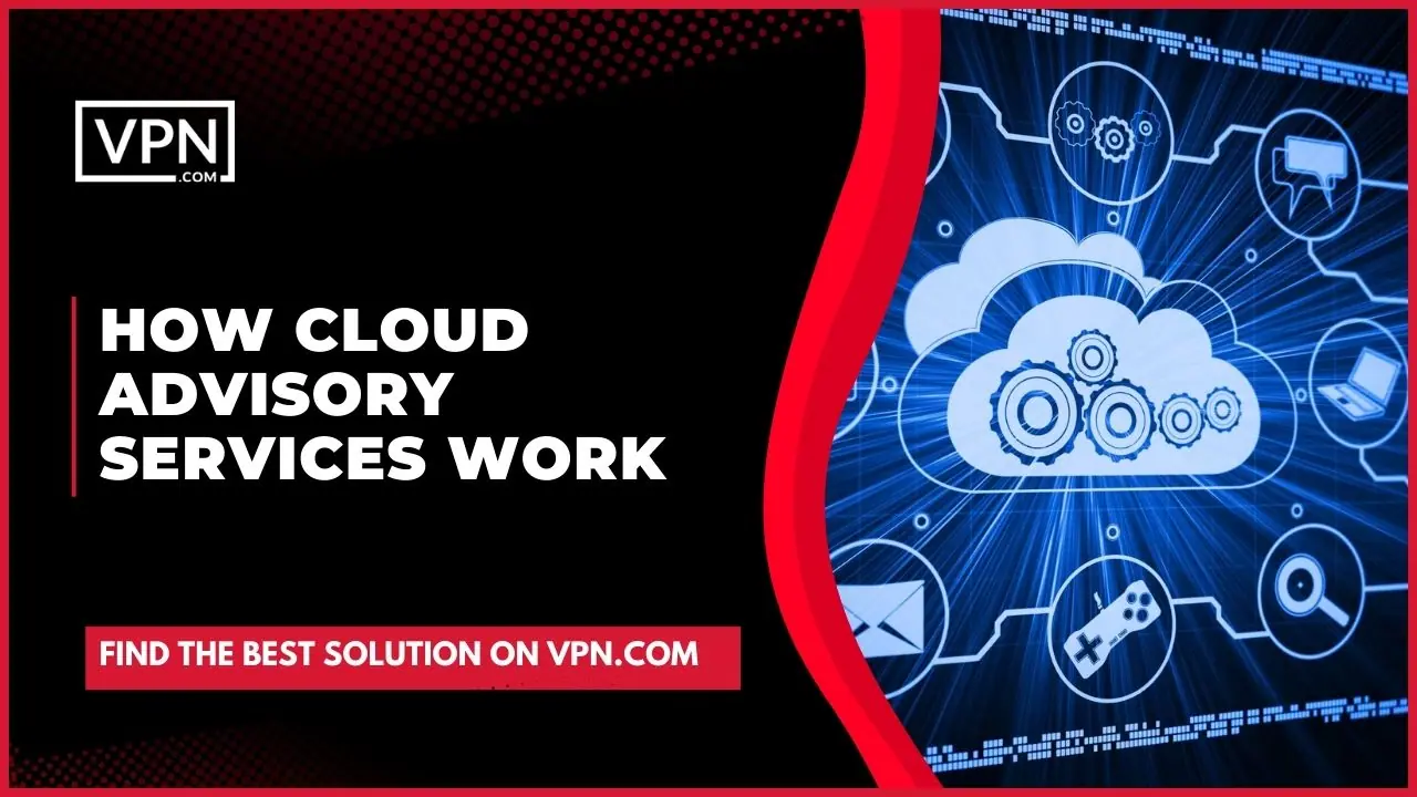 The image suggest a cloud connection with text that says, "how cloud advisory services work"