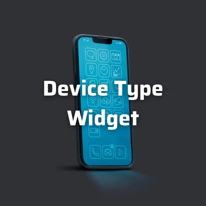 Widget de tipo dispositivo libre y el fondo de la imagen muestra un teléfono móvil mostrando widgets