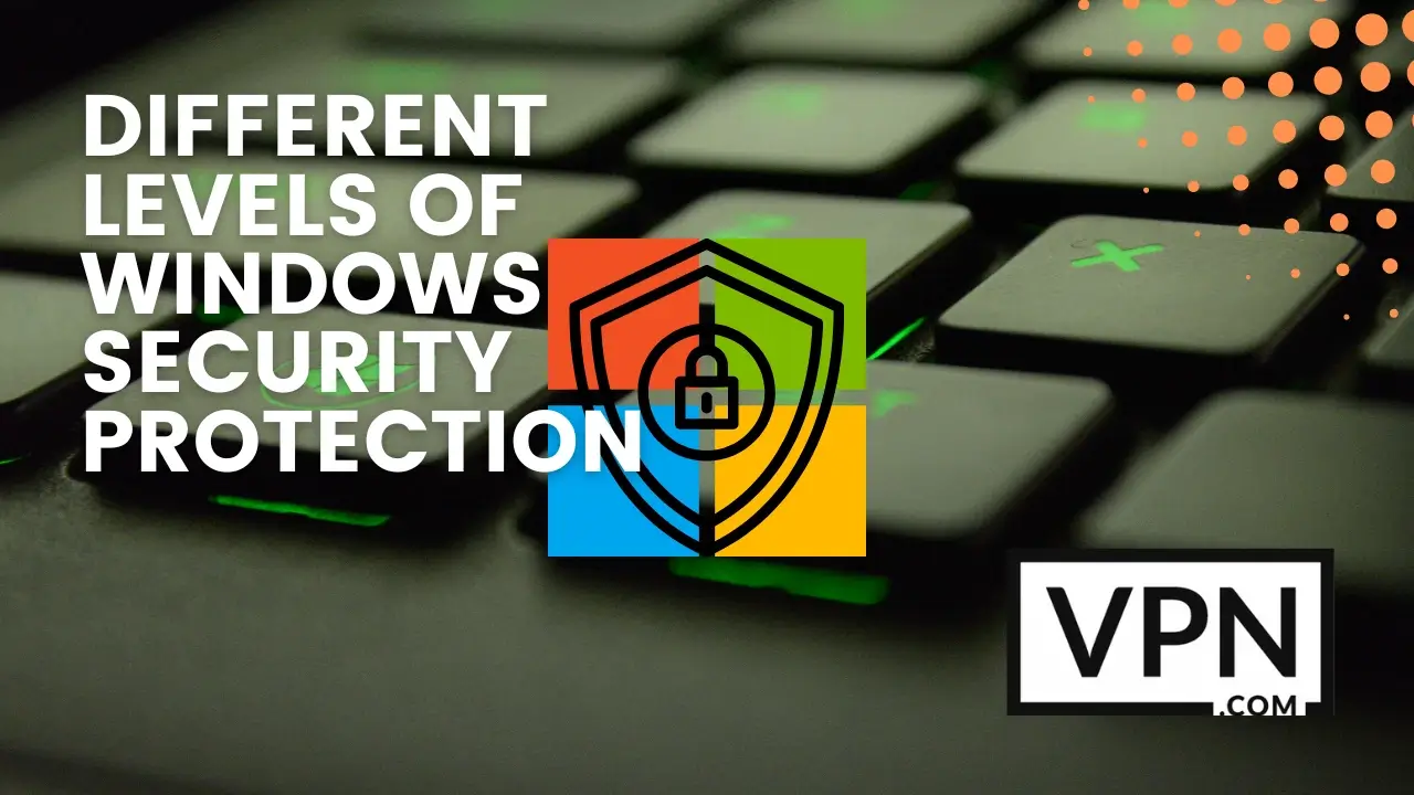 El texto de la imagen dice, diferentes niveles de protección de seguridad de Windows