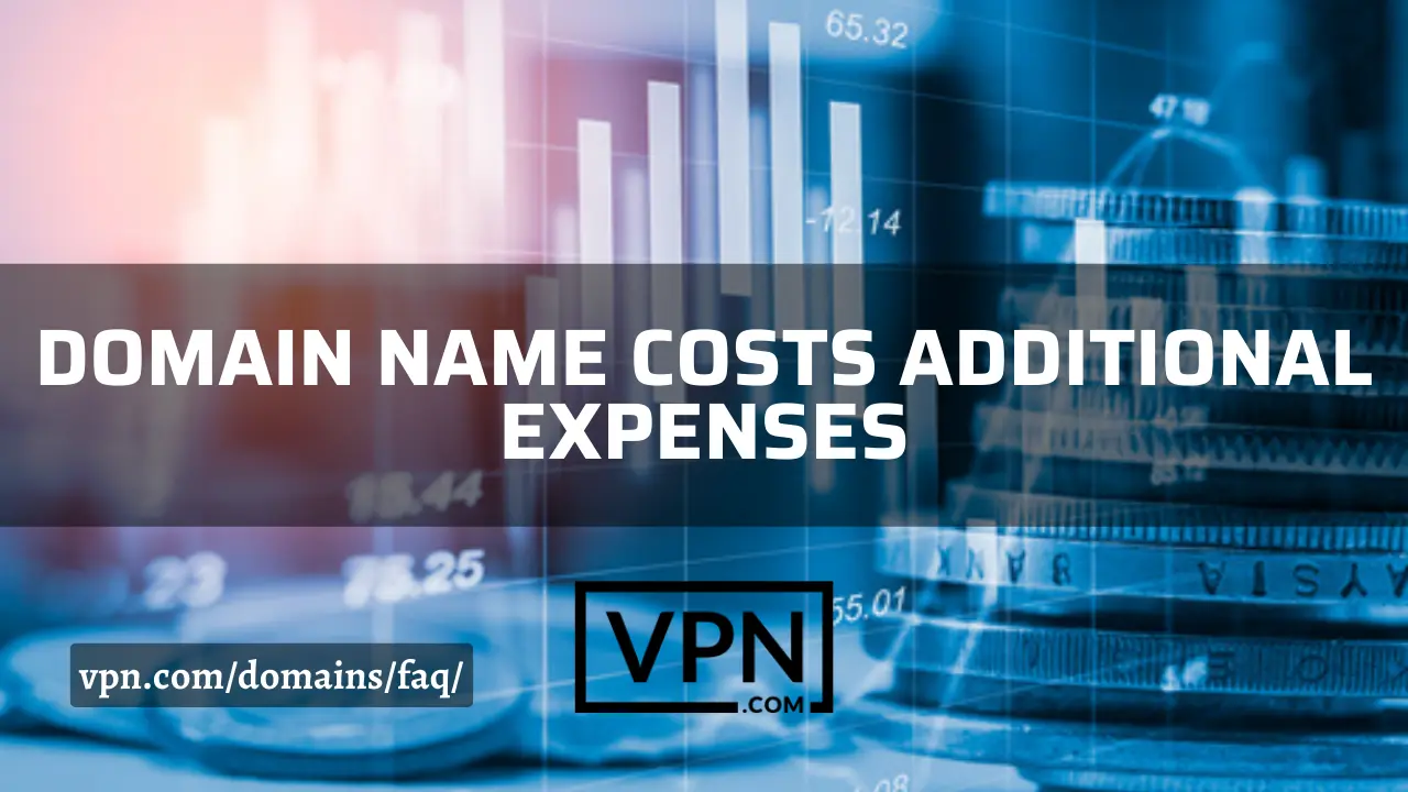 The text in the image says, domain name cost additional expenses