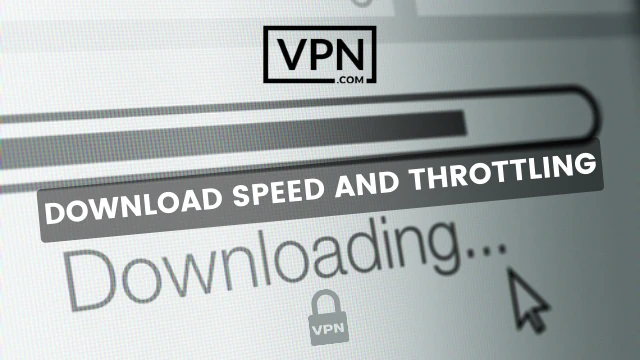 La imagen muestra cómo la VPN protege el torrente y el texto en la imagen dice, velocidad de descarga y estrangulamiento
