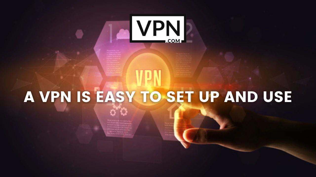 The text in the image says, VPN is easy to set up and use