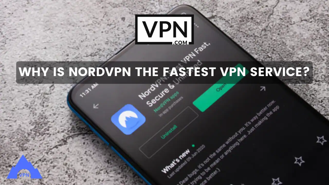 El texto en la imagen dice, por qué NordVPN es un servicio VPN más rápido en 2022