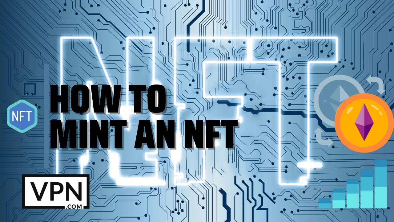 La imagen muestra un gran loo de NFT escrito Cómo acuñar un NFT