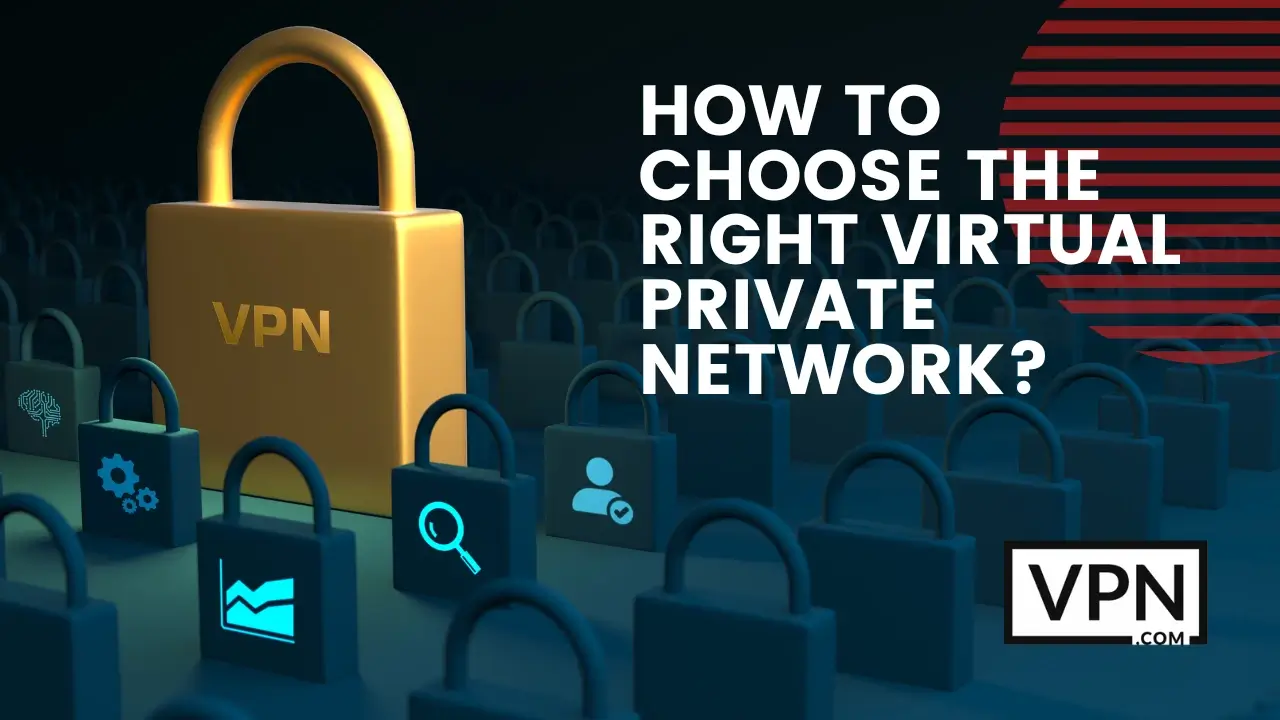 Teksten i låsebilledet siger "Sådan vælger du det rigtige virtuelle private netværk"