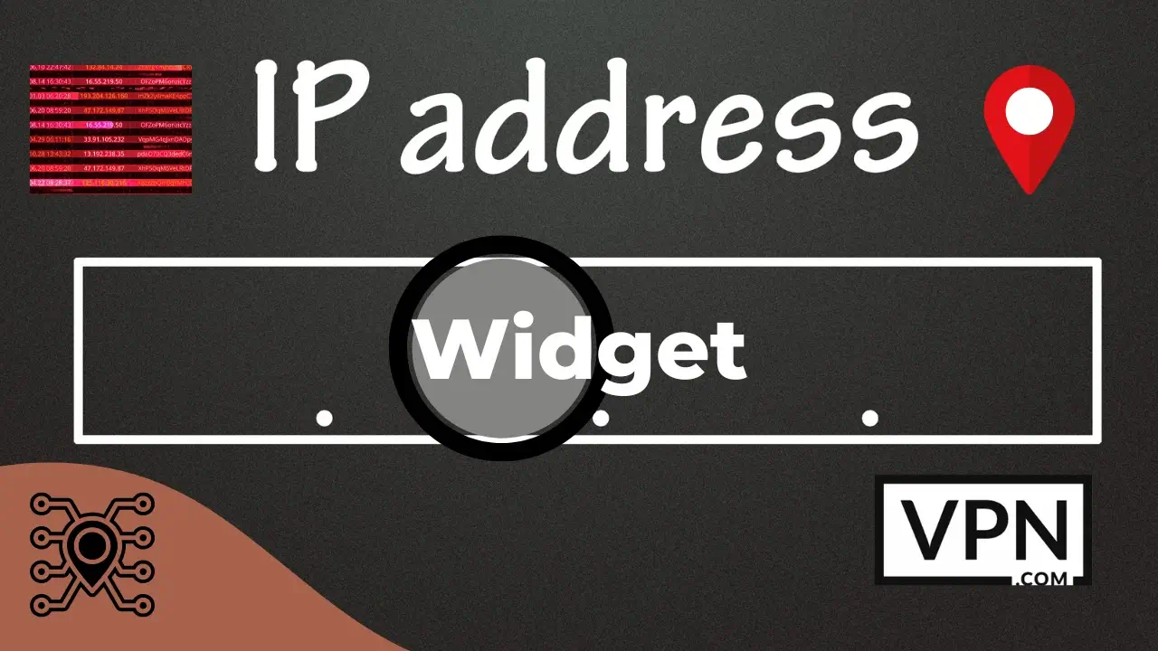 The text in the image background says, IP Address Widget on VPN.com