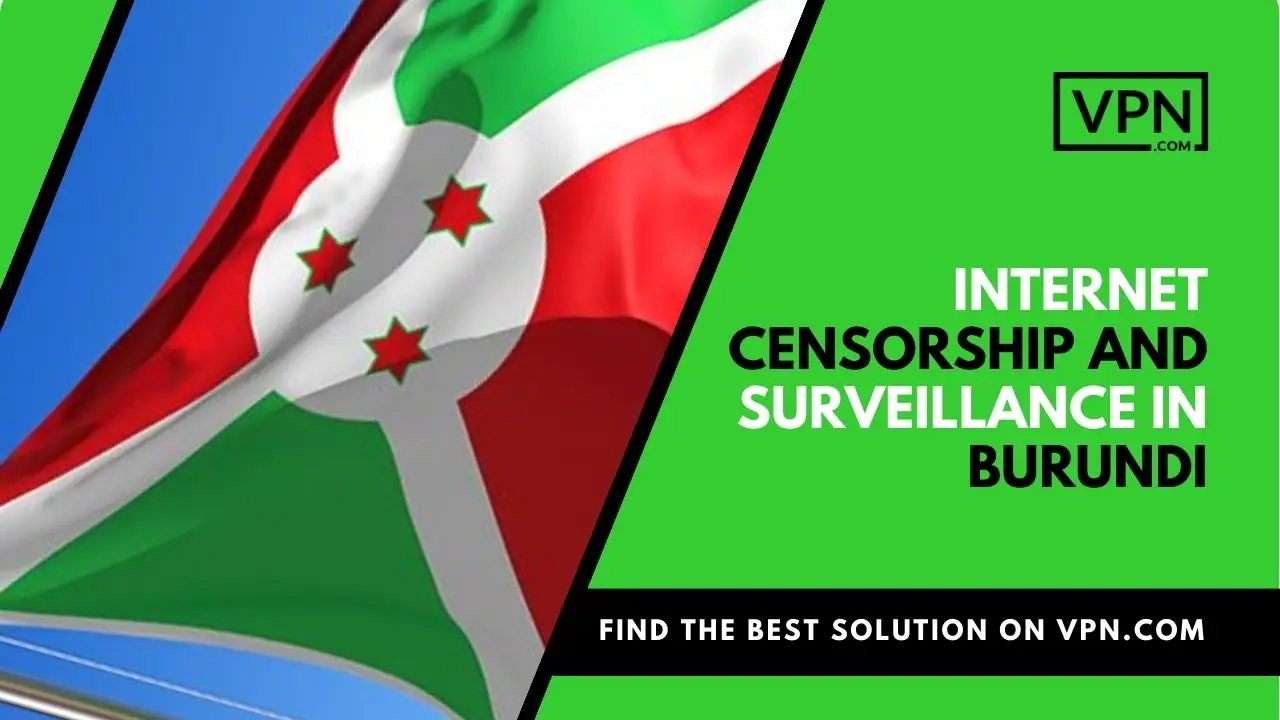 Internet Censorship And Surveillance In Burundi and the side icon image shows the flag of Burundi.