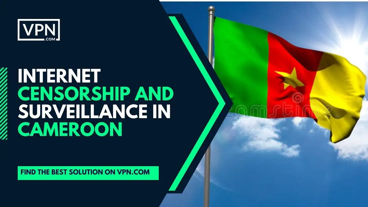 Interneti tsensuur ja järelevalve Kamerunis ja külgmised ikoonid näitavad Kameruni lippu.
