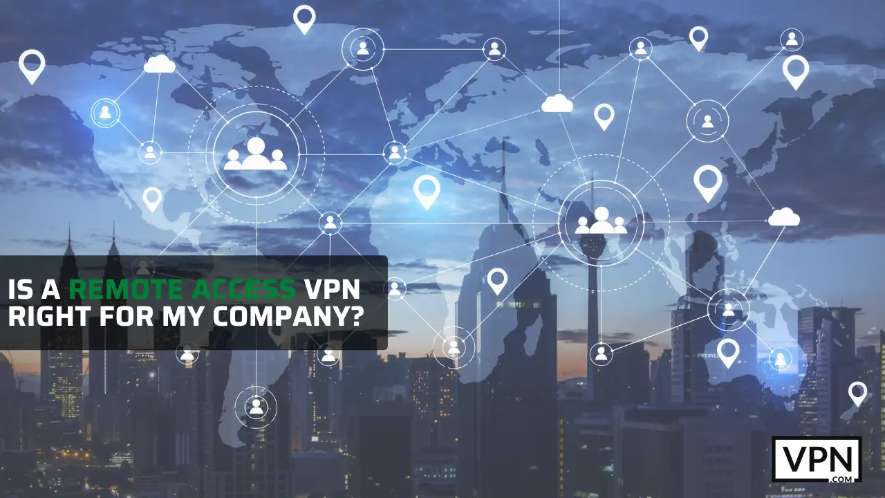 Bilden visar ett nätverk över hela världen och berättar att det verkligen är rätt att få fjärråtkomst till VPN-tjänster.<br />