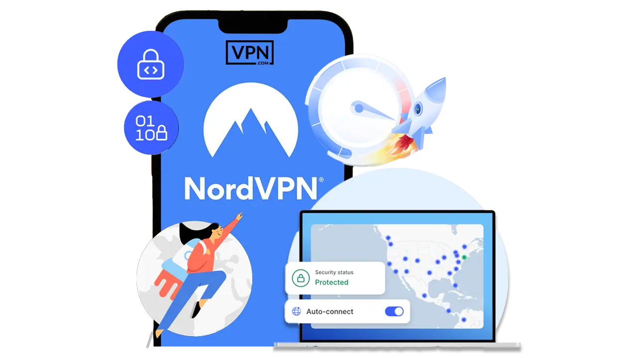 NordVPN app interface demonstrating speed and security as best VPN