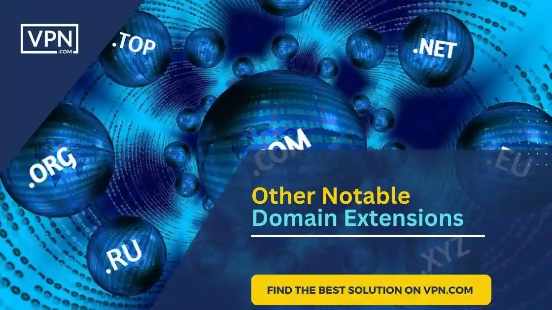 the text in the image shows Other Notable Domain Extensions
