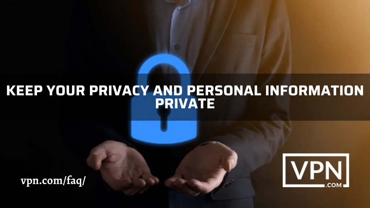 El texto dice, cómo proteger su privacidad en línea y los datos asegurados