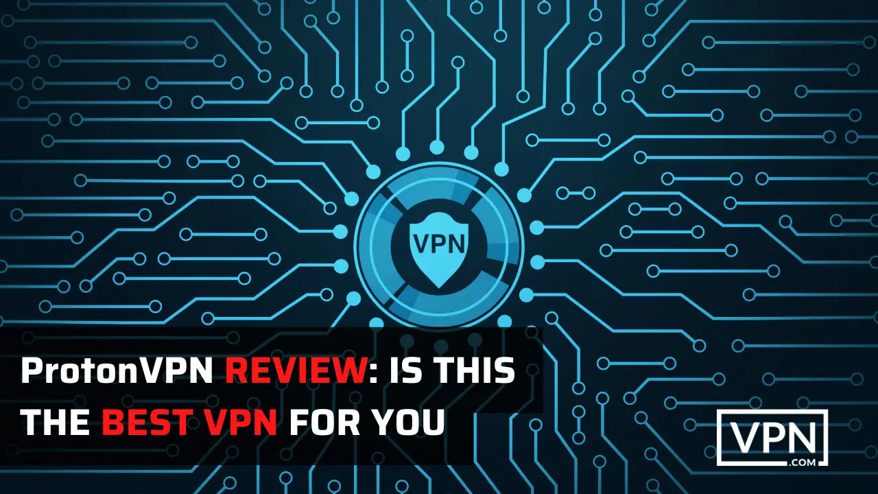 imagen es sobre proton VPN revisión y diciendo que es la mejor vpn para usar