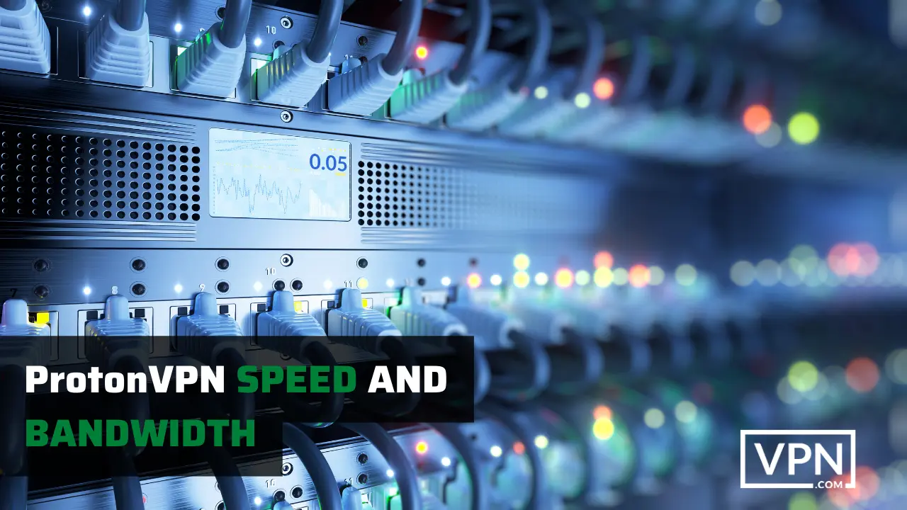 la imagen describe la velocidad y el ancho de banda del protón VPN