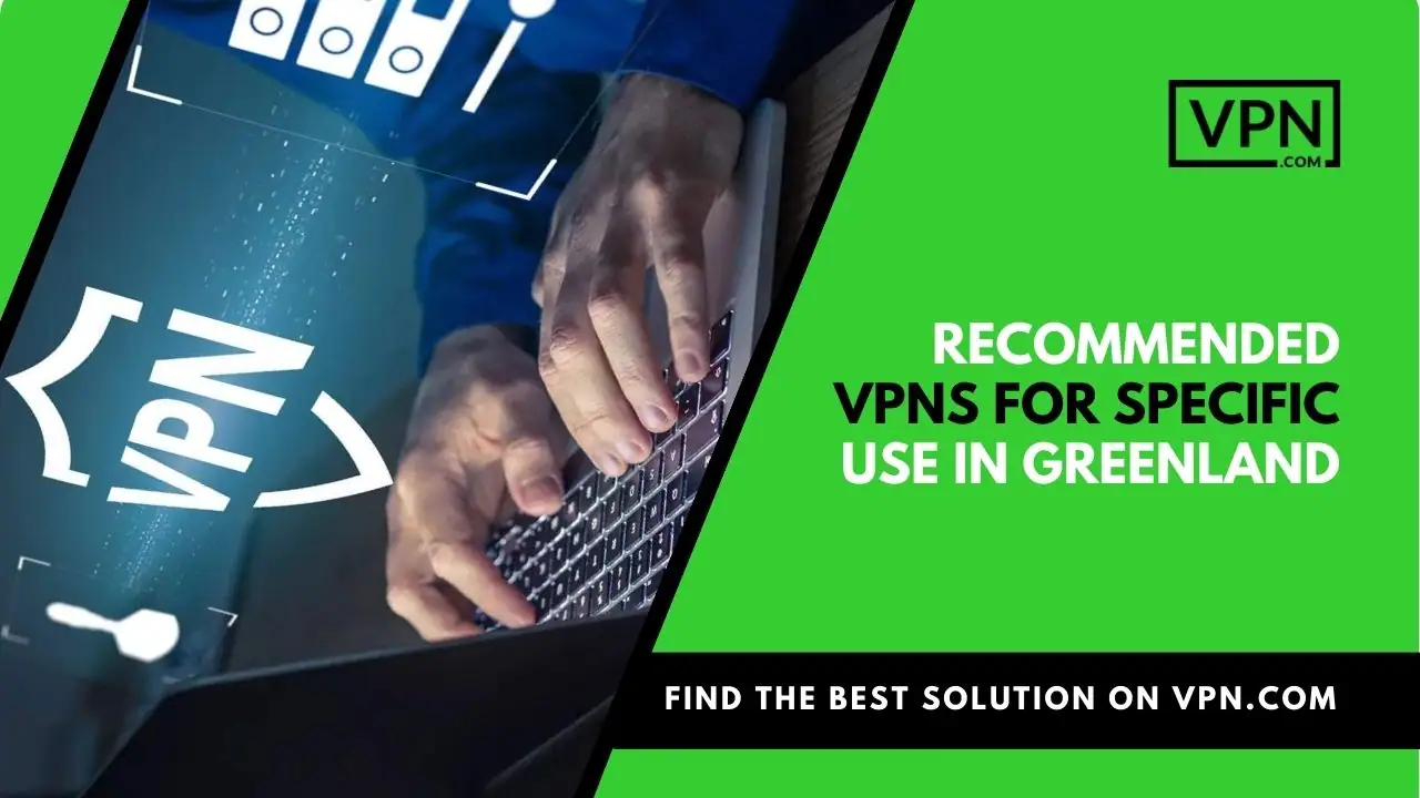 VPNs Recomendadas Para Uso Específico En Groenlandia y el icono lateral muestra la animación de la VPN