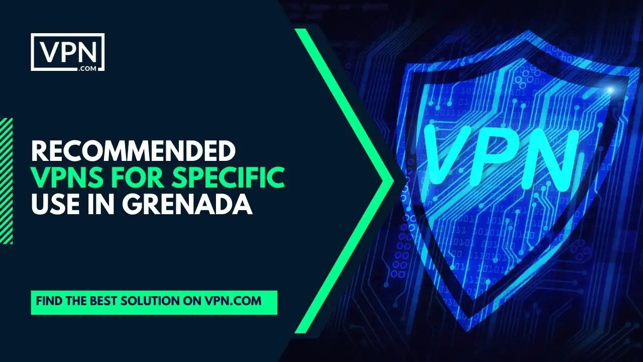 Recommended VPNs For Specific Use In Grenada and the side icon shows the VPN animation