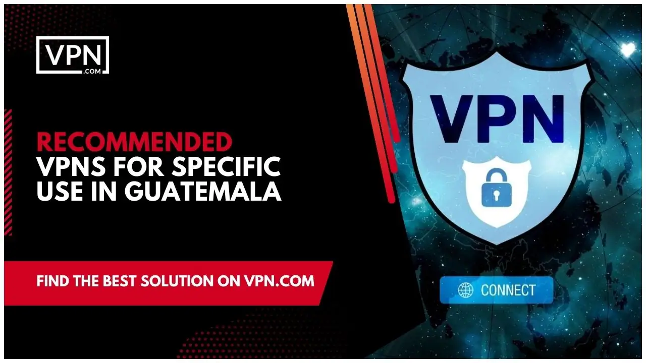 Recommended VPNs For Specific Use In Guatemala and the side icon shows the VPN animation