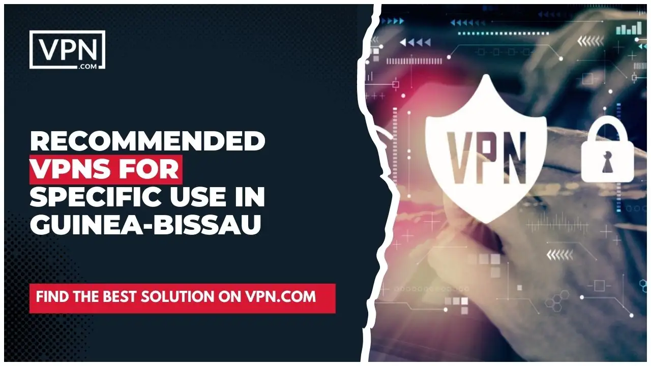 Anbefalede VPN-tjenester til specifik brug i Guinea-Bissau og sideikonet viser VPN-animationen