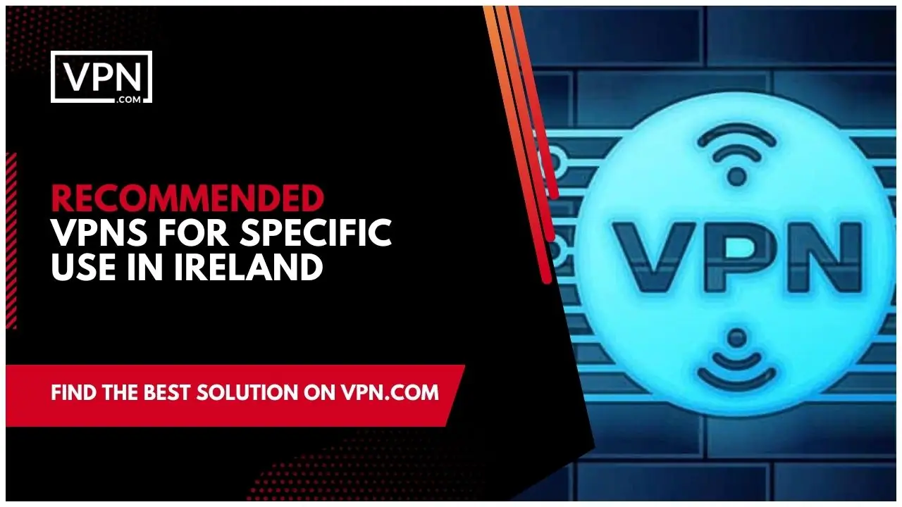 Recommended VPNs For Specific Use In Ireland and the side icon shows the VPN animation