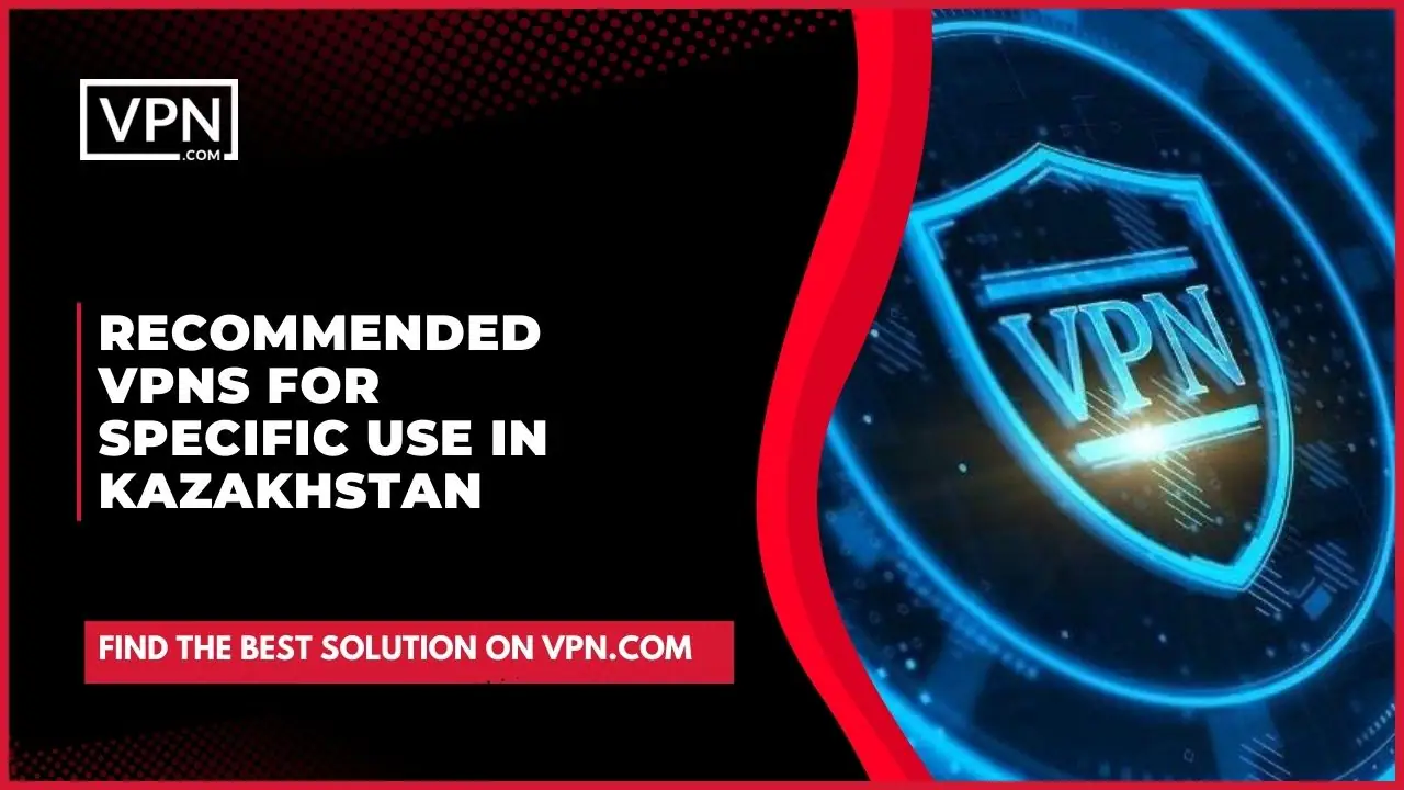 Recommended VPNs For Specific Use In Kazakhstan and the side icon shows VPN animation
