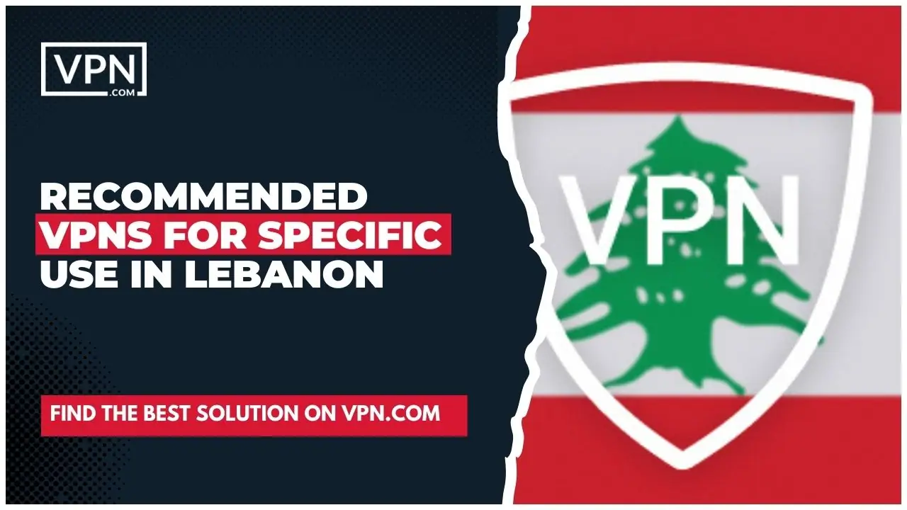 Recommended VPNs For Specific Use In Lebanon and the side icon shows VPN animation