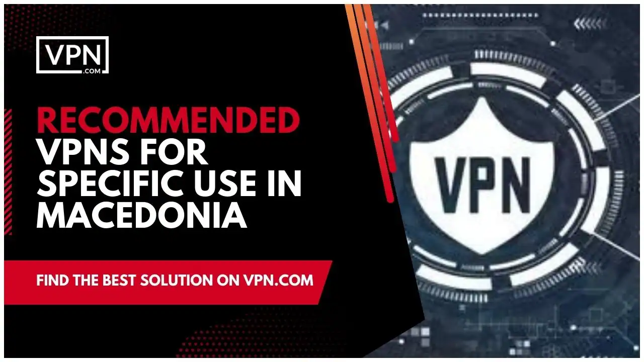 Recommended VPNs For Specific Use In Macedonia and the side icon shows VPN animation