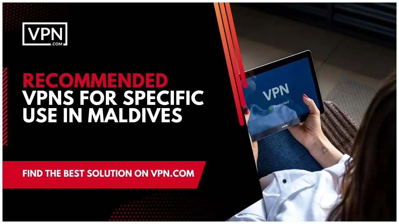 Recommended VPNs For Specific Use In Maldives and the side icon shows VPN animation
