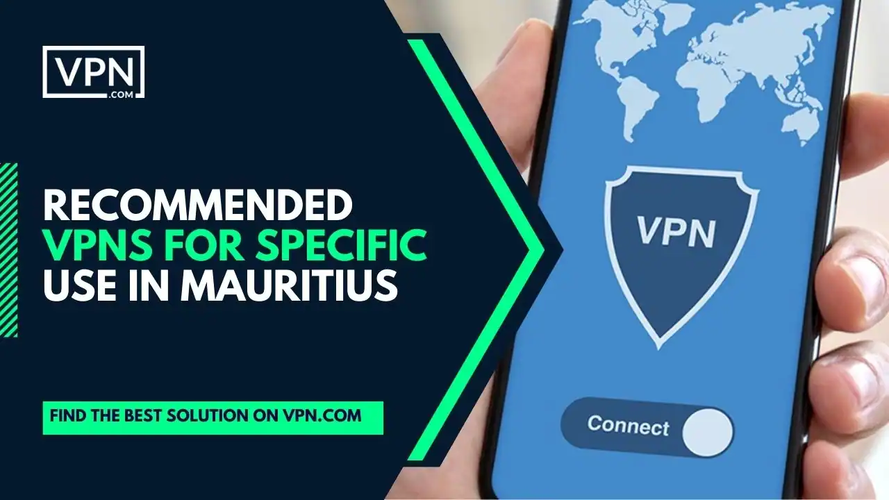 Recommended VPNs For Specific Use In Mauritius  and the side icon shows VPN animation