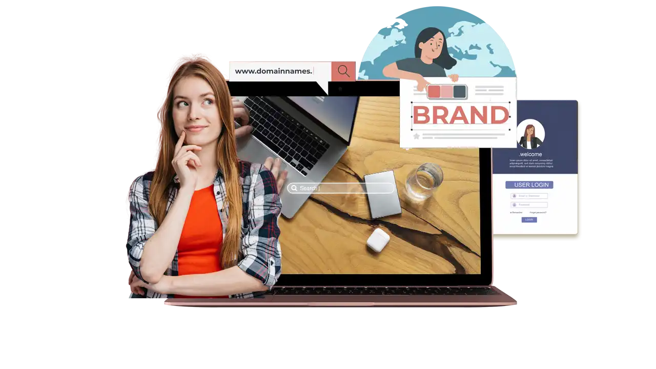 Branding and domain registration process to buy a domain online