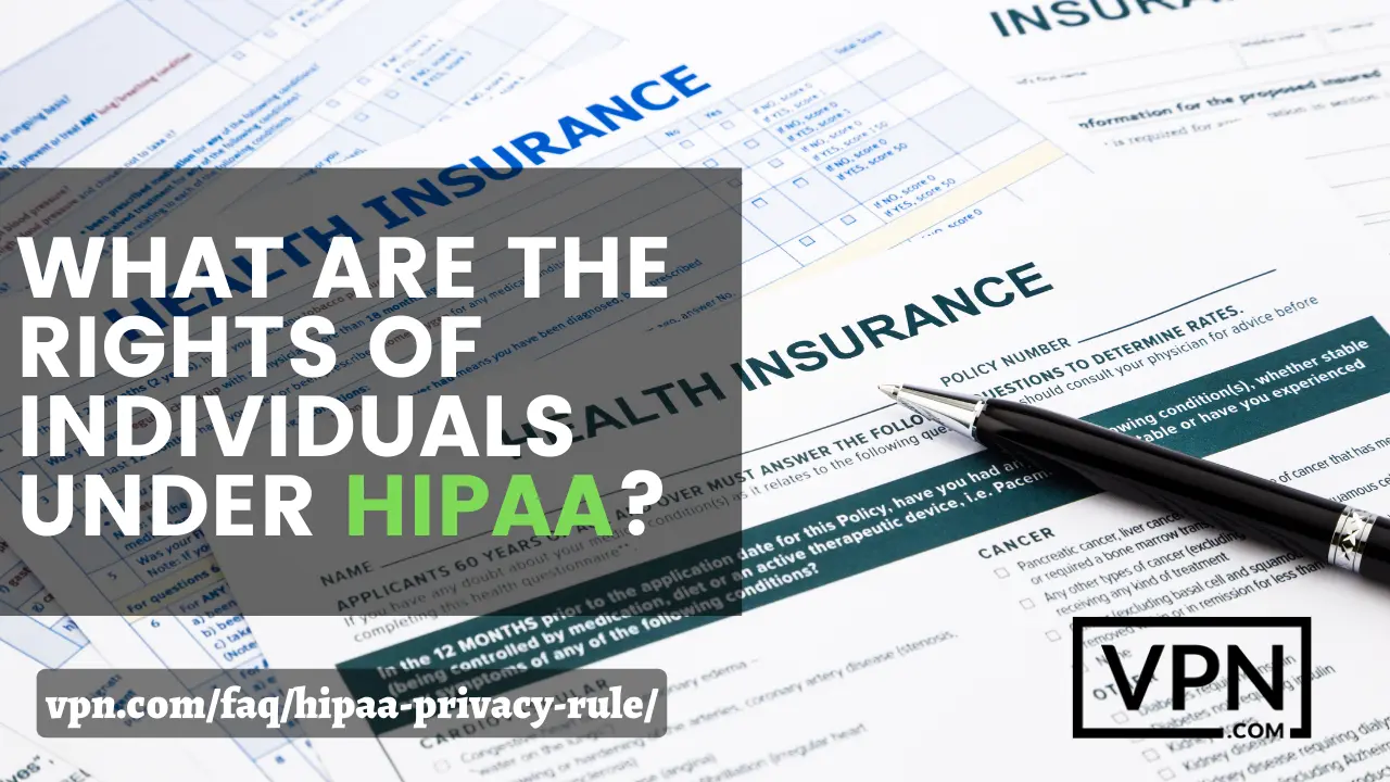 HIPPA privacy rights request form with the text "what are the rights of individuals under HIPPA"