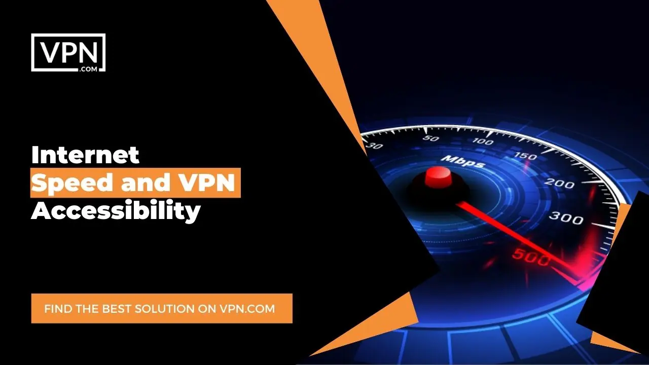 the text in the image shows Internet Speed and VPN Accessibility