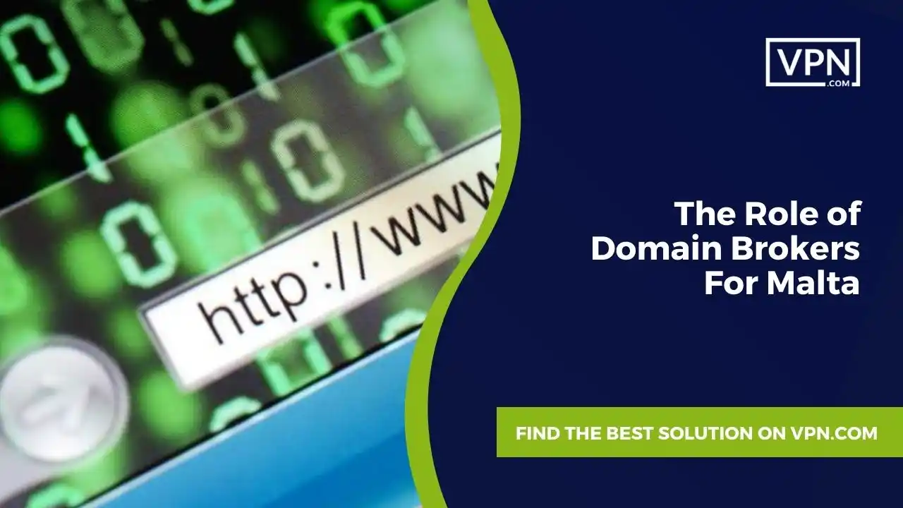 the text in the image shows The Role of Domain Brokers For Malta