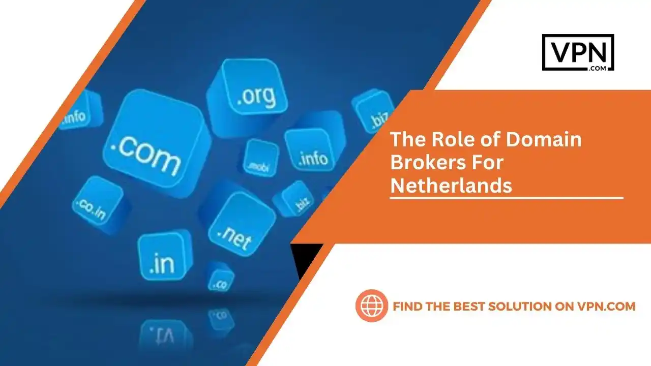 the text in the image shows The Role of Domain Brokers For Netherlands