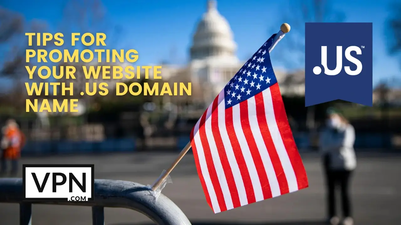 The text says, tips for promoting your website with .us domain name
