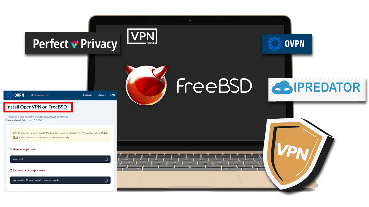 Top VPNs supporting FreeBSD distribution compatibility.