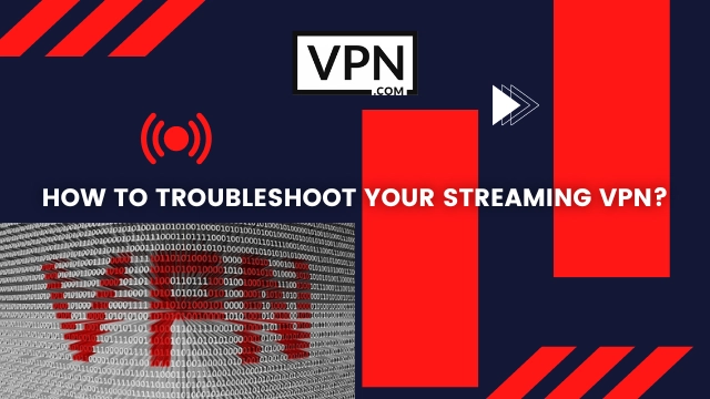 El texto de la imagen dice: How to troubleshoot your streaming VPN (Cómo solucionar problemas con su VPN de streaming).