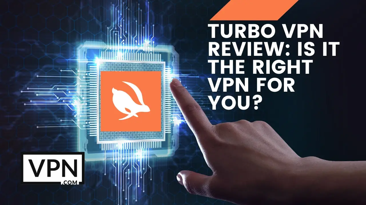 The text in the image says, Turbo VPN Review is it the right VPN for you