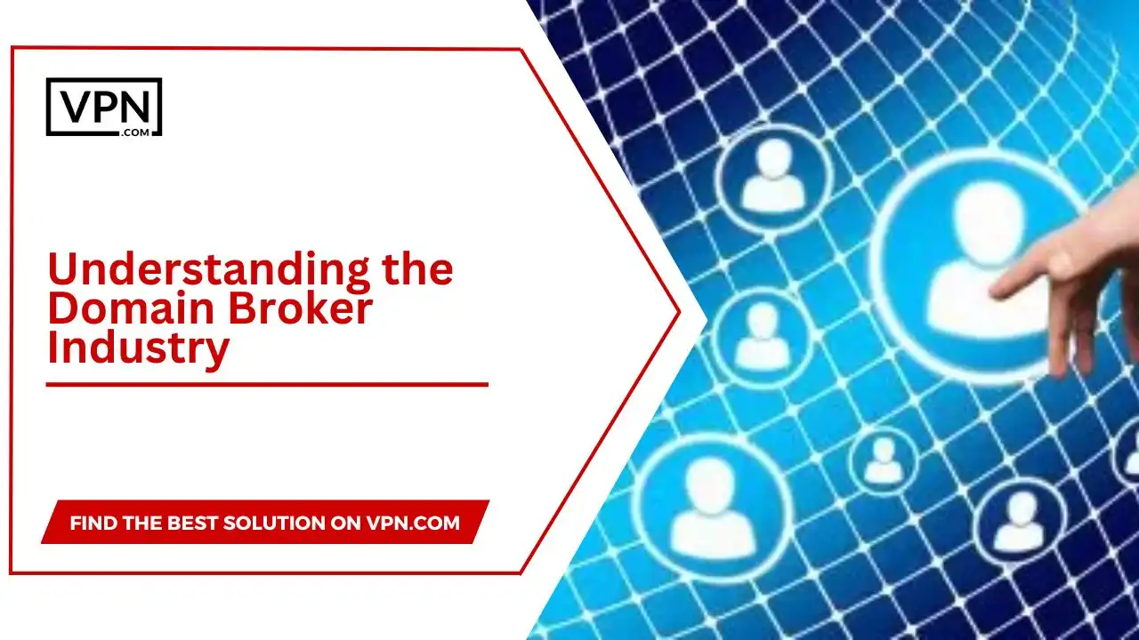 the image text shows Understanding the Domain Broker Industry
