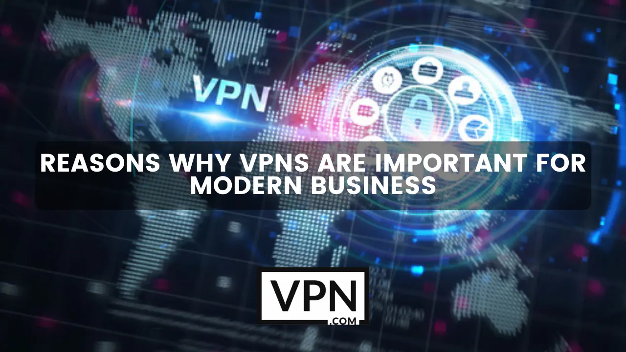El texto de la imagen dice, razones por las que las VPN son importantes para las empresas modernas