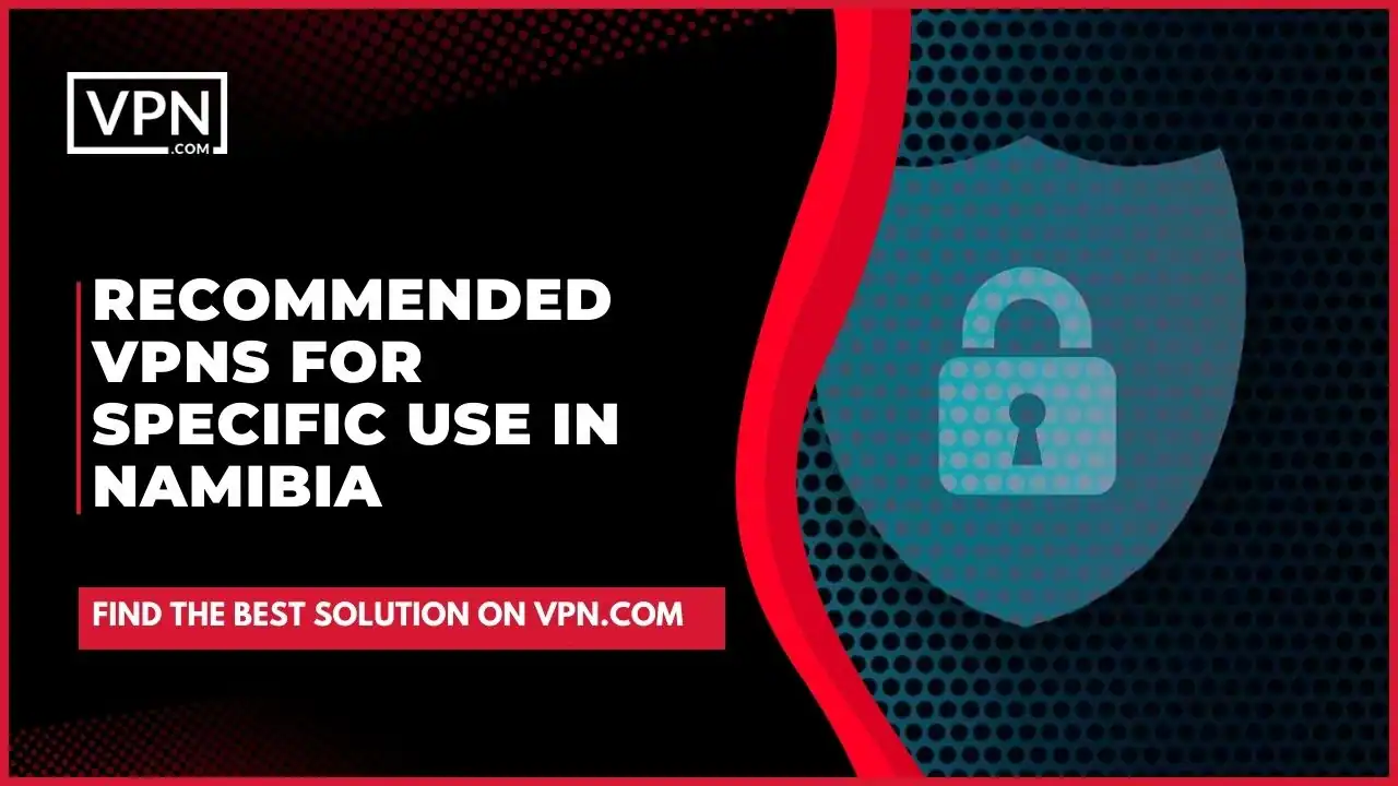Recommended VPNs For Specific Use In Namibia and the side icon shows VPN animation
