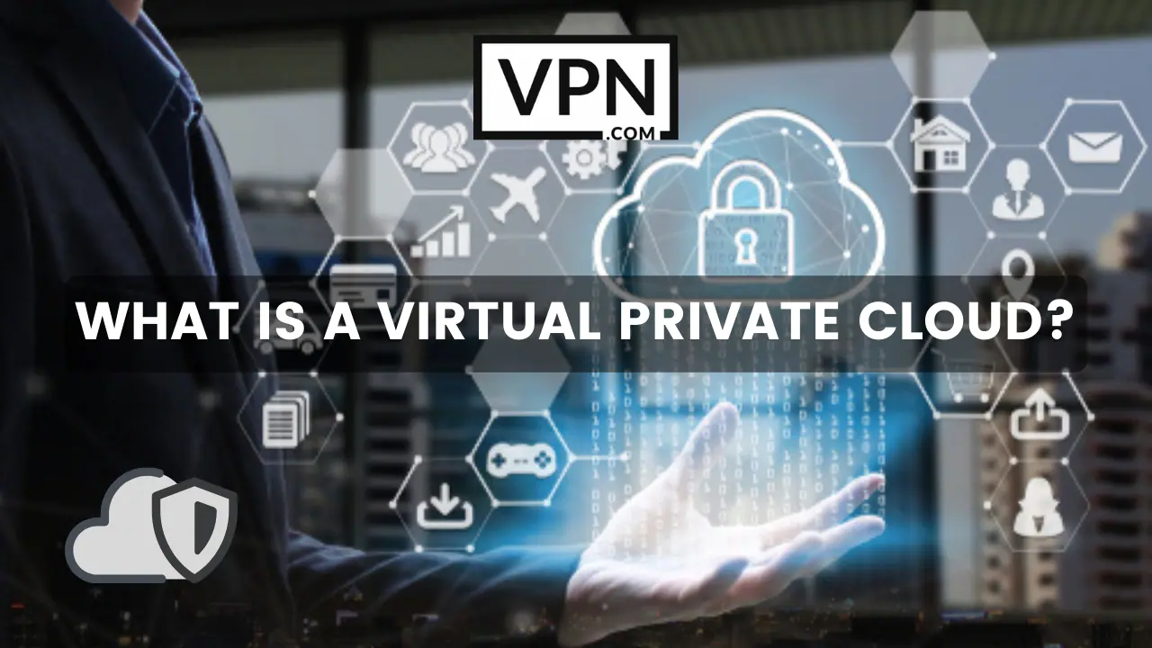 The text in the image says, what is a Virtual Private Cloud and the background of the image shows a cloud network