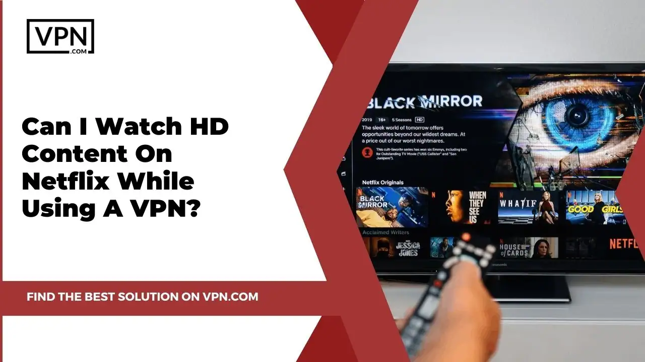 the text in the image shows Can I Watch HD Content On Netflix While Using VPN