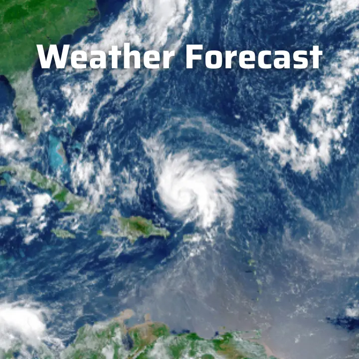 Weather Forecast by VPN.com showing changes in an hurricane 