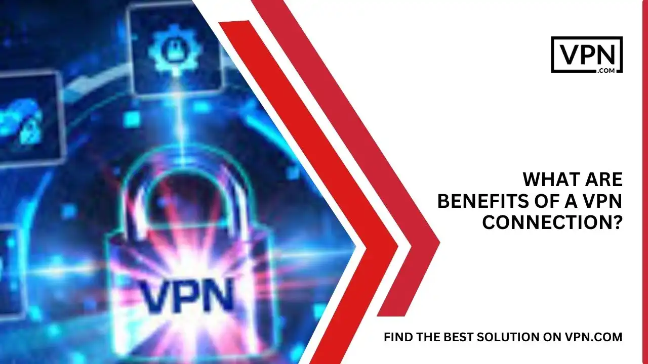 text in the image shows What Are Benefits Of A VPN Connection