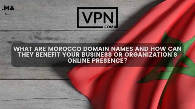 The text in the image says, what are .ma domain names and the background of the image shows flag of Morocco