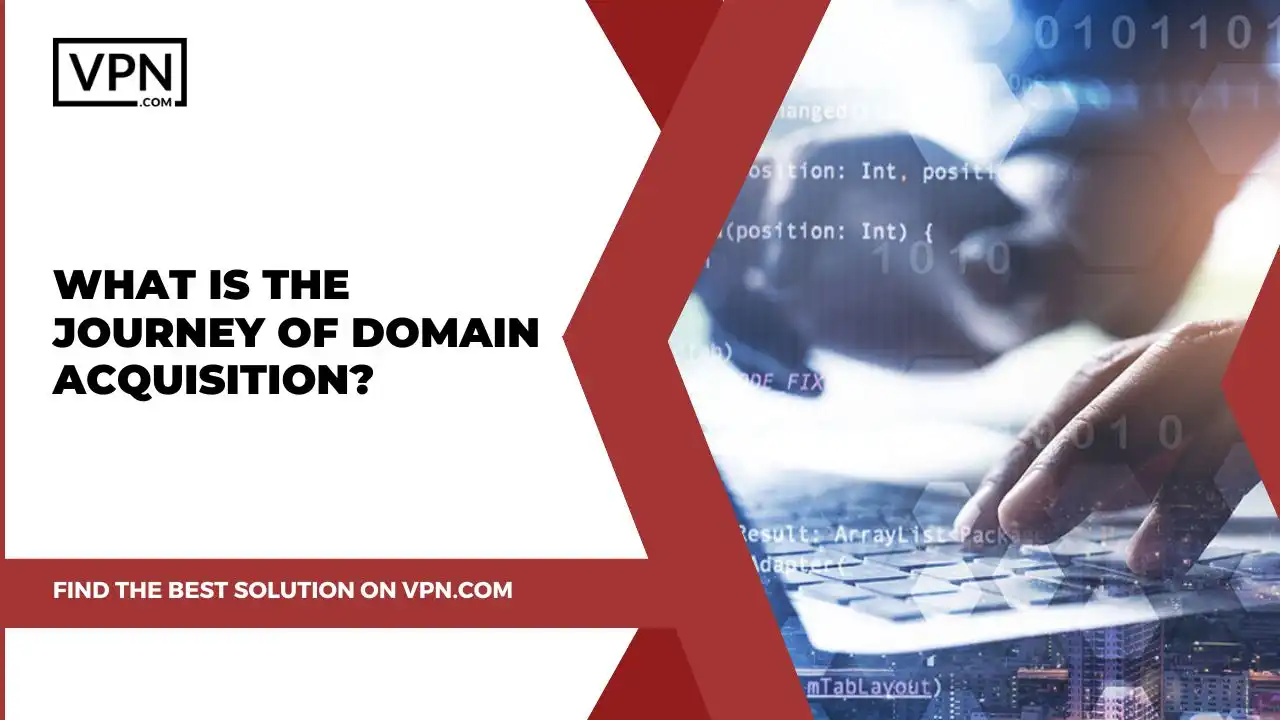the text in the image shows What Is The Journey Of Domain Acquisition